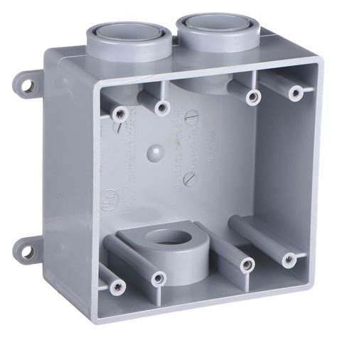 electrical box outdoor plastic two gang three inlets|Weatherproof Box, 3 Inlet, 3/4 Hub, PVC .